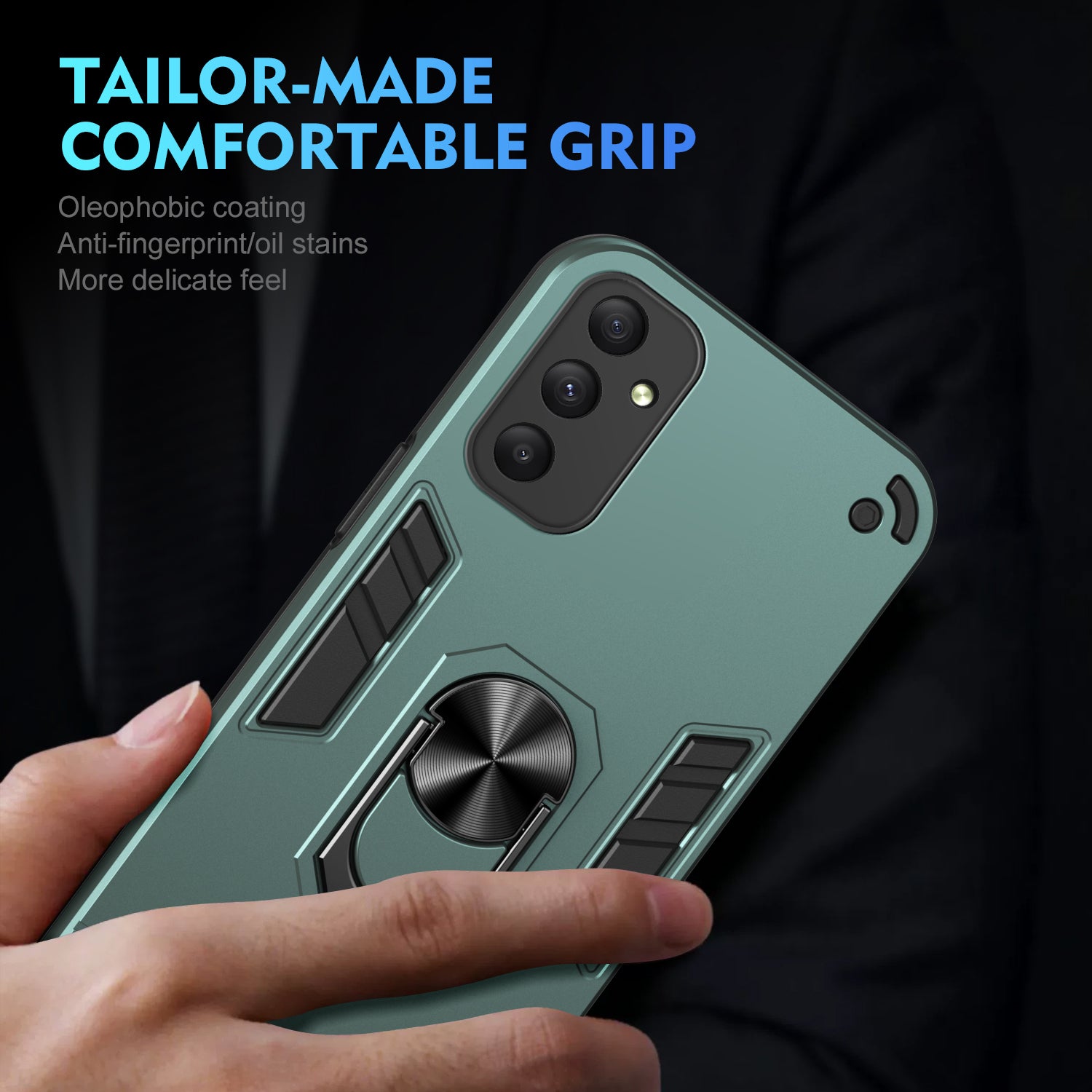 For Samsung Galaxy A35 5G Case Ring Kickstand PC+TPU Scratch-proof Phone Shell For Samsung Galaxy A35 5G Case Ring Kickstand PC+TPU Scratch-proof Phone Shell